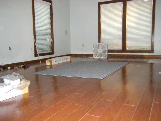 The room is still a work in progress, but the deceptively beautiful floor is ready for display.