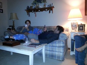 Meal eaten, dishes done, my family got cozy in the living room. When I looked up from texting my sister and nephew, I noticed I wasn't the only one having screen time. Social media in the midst of a social occasion. Go figure.