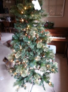 A little fluffing and some additional lights might make this a jolly little tree.