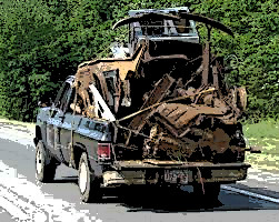 Tried to find a truck loaded with gifts rather than junk as I thought that might indicate a better perspective as to my own load.