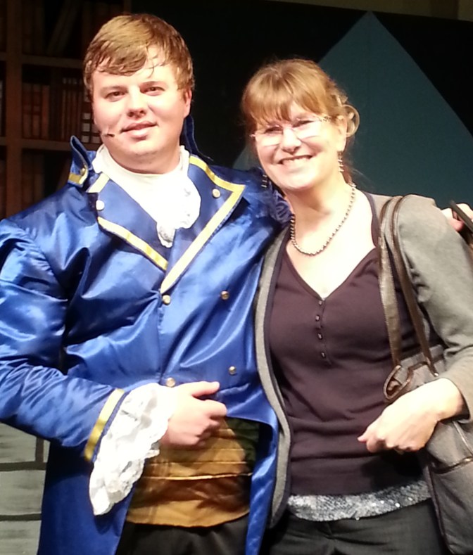 My son after his final performance in "Beauty and the Beast." He played both a beast and a prince perfectly... just like in real life. :)