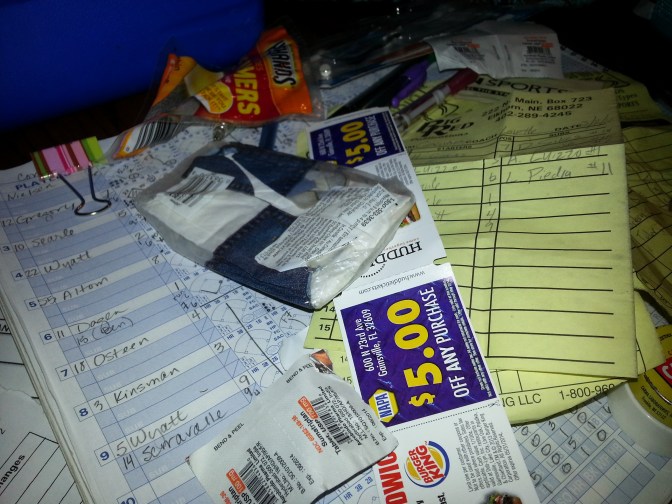 The contents of my baseball bag...