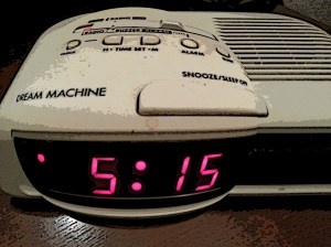 515 am alarm clock distorted