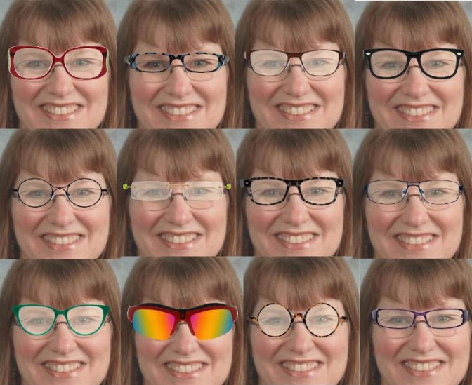 12 photos in glasses