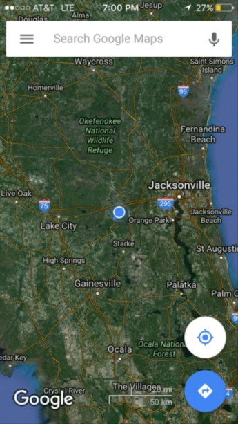 map with a blue dot